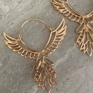 Free People Gold Wings Earrings